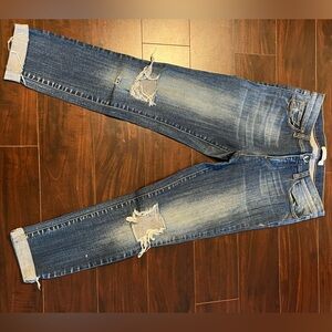 Classic Distressed Ankle Jeans